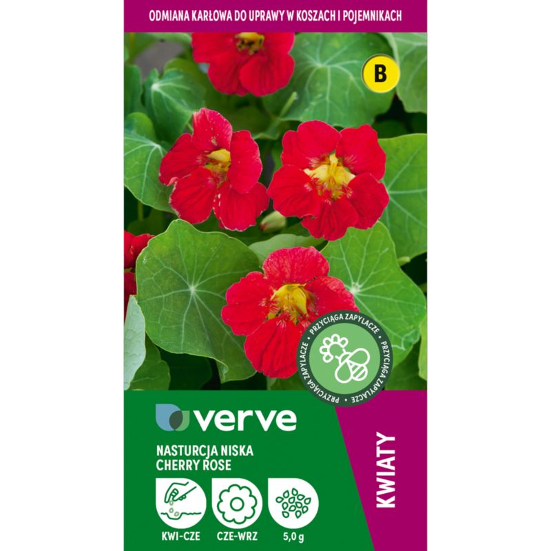 Nasiona nasturcja dwarf cherry rose Verve