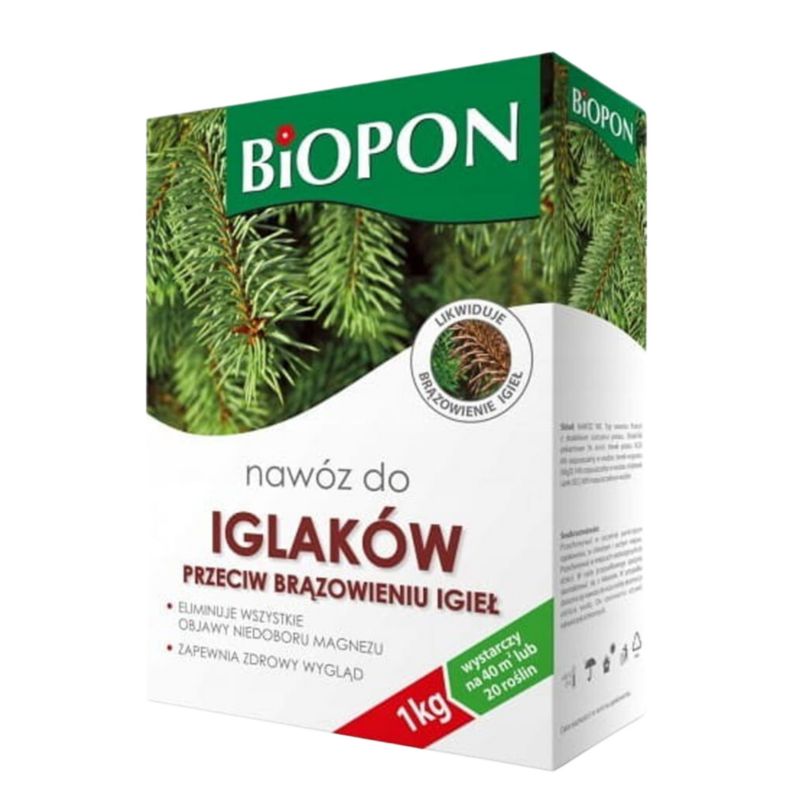Nawóz Biopon Do Iglaków Przeciw Brązowieniu Igieł 1 Kg Granulat 1 Szt.