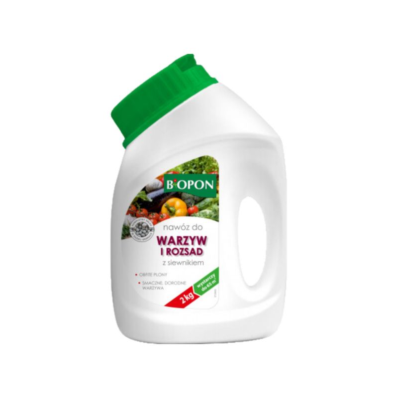 Nawóz Biopon Do Warzyw i Rozsad 2 Kg Granulat W Butelce Z Siewnikiem 1 Szt.