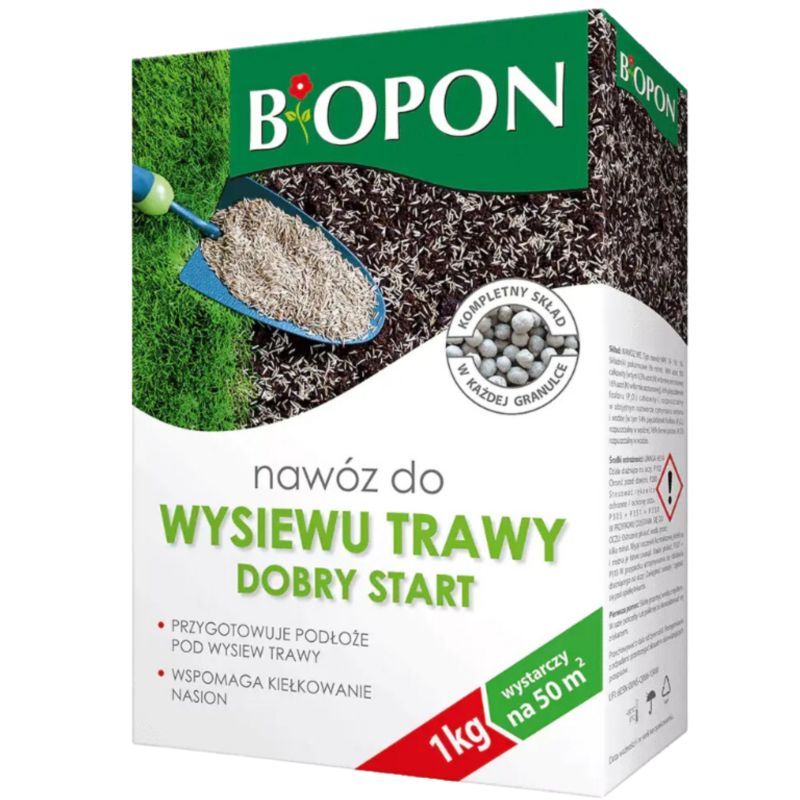 Nawóz Biopon Do Wysiewu Trawy Dobry Start 1 Kg Granulat 1 Szt.