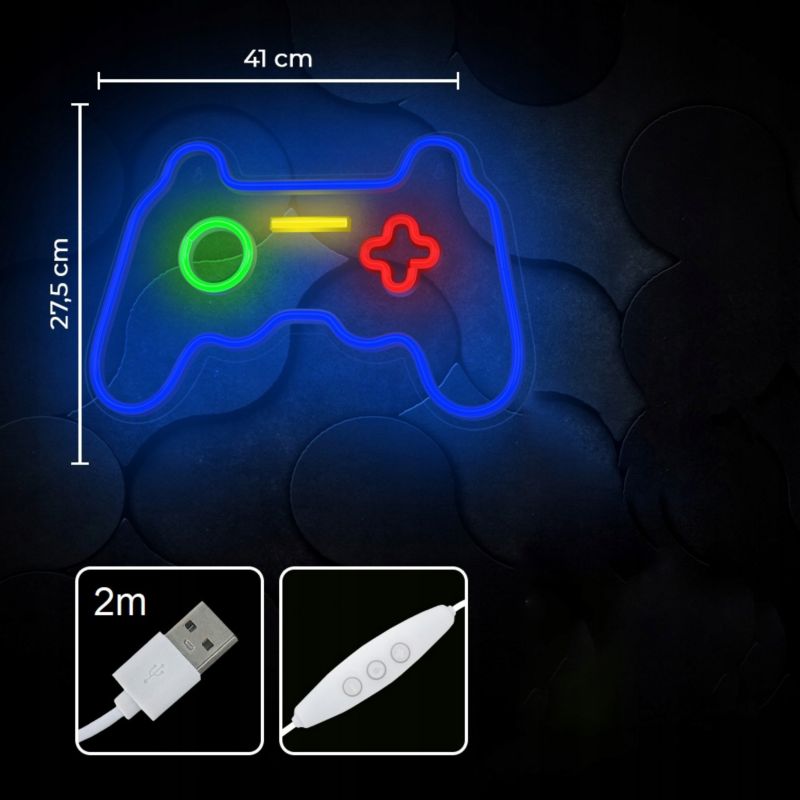 Neon LED Forever Light gamepad kinkiet ściemniacz USB 1 szt.