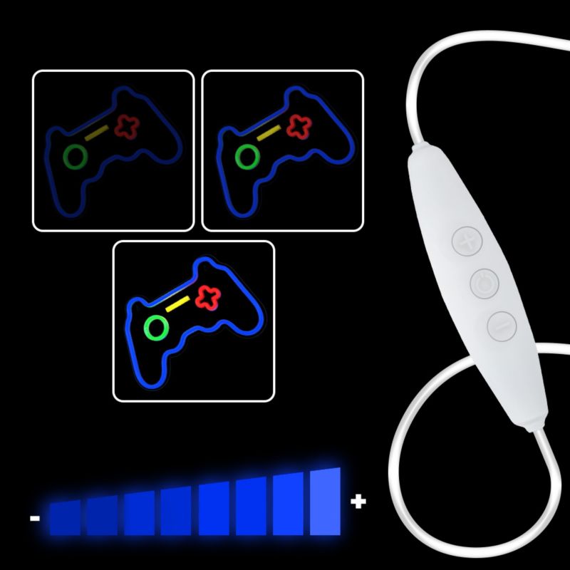 Neon LED Forever Light gamepad kinkiet ściemniacz USB 1 szt.