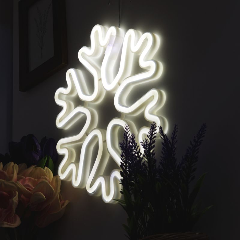 Neon LED Śnieżynka