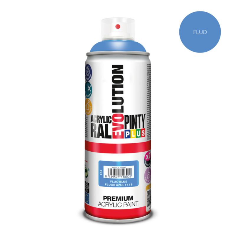 Neonowa farba dekoracyjna w sprayu PintyPlus Evolution 400ml niebieski 1 szt