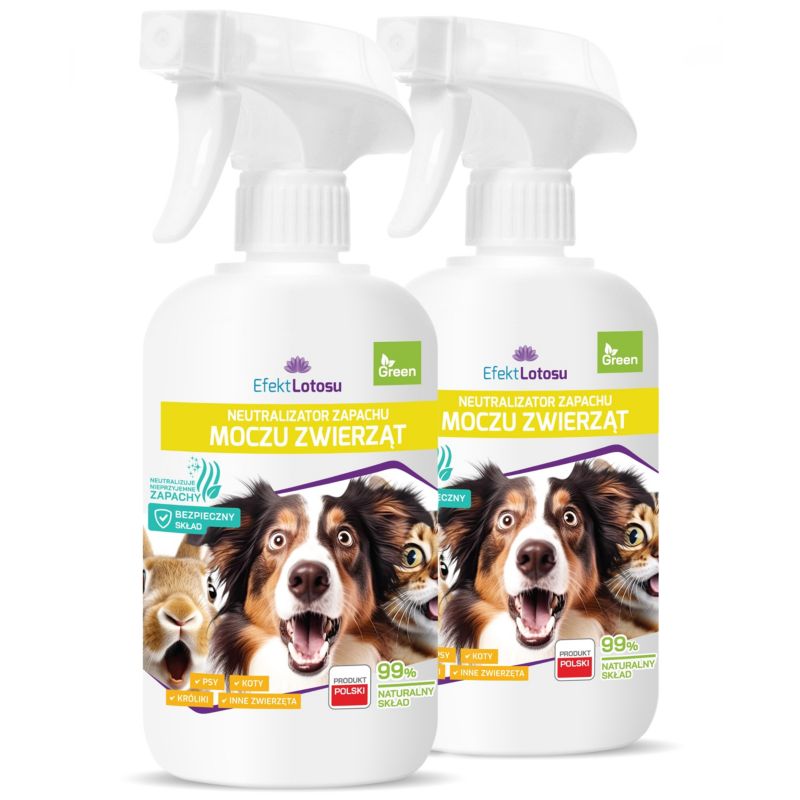 Neutralizator Zapachu Moczu Psa Kota Królika EfektLotosu 500ml Zapachów dla Psa Kota Królika Naturalny, 2szt.
