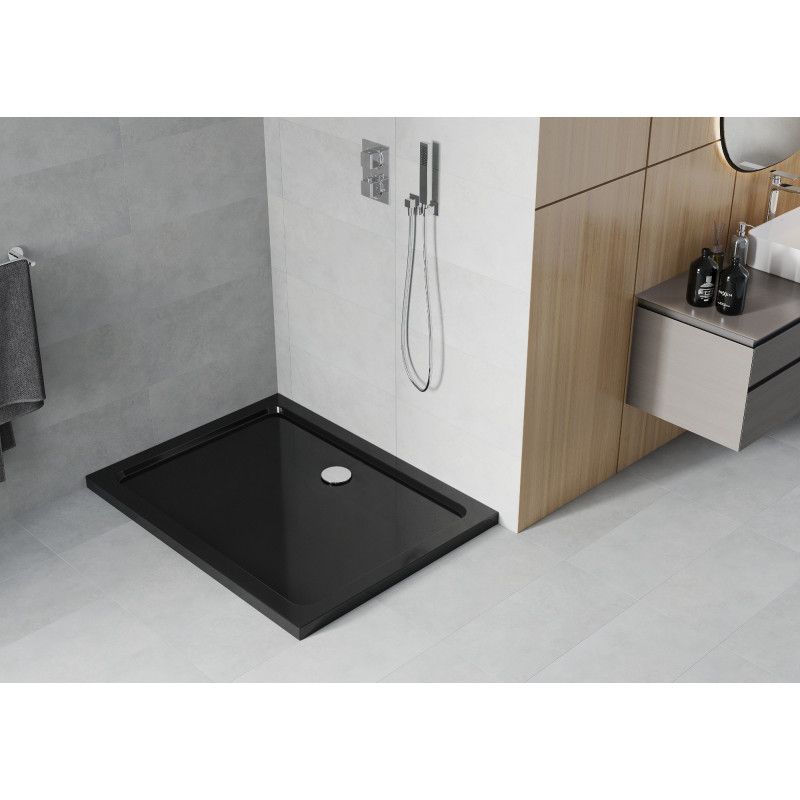 Niski Brodzik prostokątny Mexen Flat czarny 90x70 1 szt.