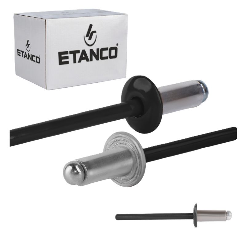 Nity aluminiowe zrywalne Etanco 4x10 mm RAL 9005 500szt