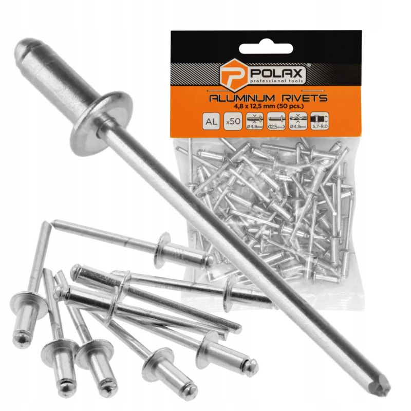Nity zrywalne aluminiowe 4.8 12.5 mm 50 szt.
