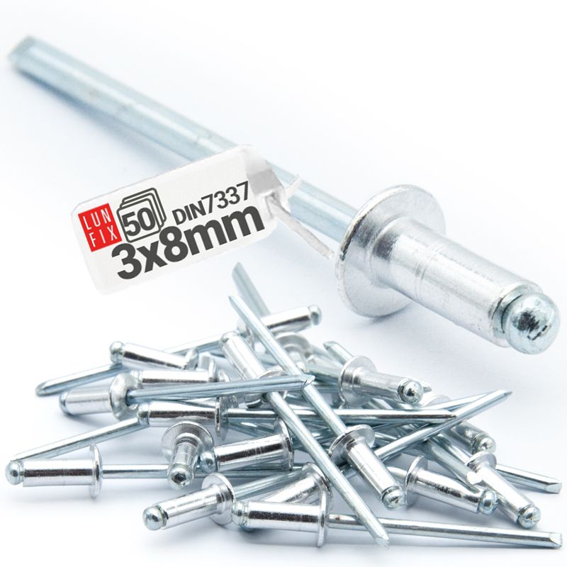 Nity zrywalne Lun Fix aluminiowo-stalowe DIN 7337 3x8 50szt.