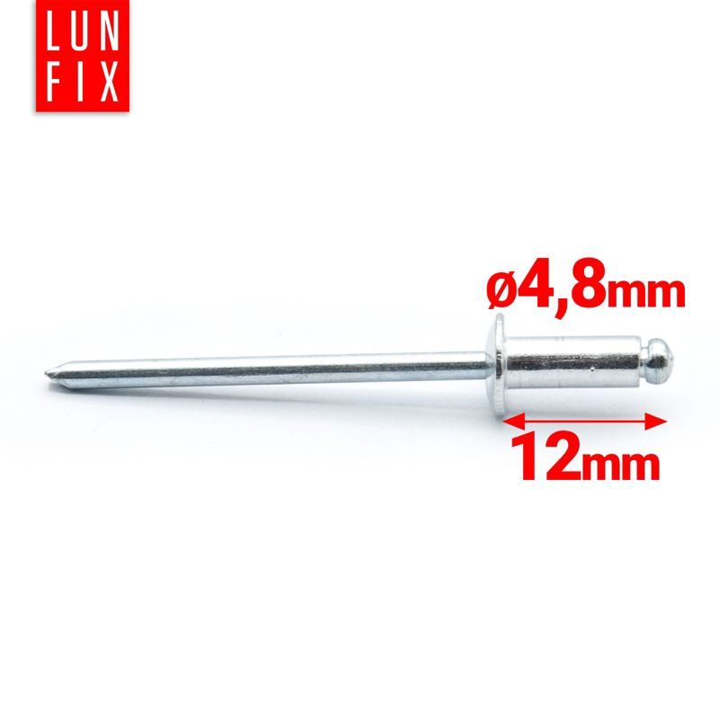 Nity zrywalne Lun Fix aluminiowo-stalowe DIN 7337 4,8x12 50szt.