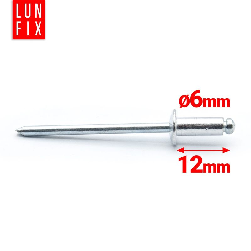 Nity zrywalne Lun Fix aluminiowo-stalowe DIN 7337 6x12 50szt.