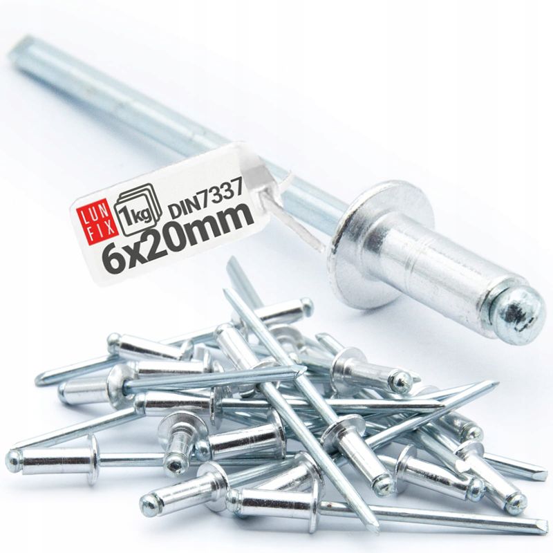 Nity zrywalne Lun Fix aluminiowo-stalowe DIN 7337 6x20 1kg