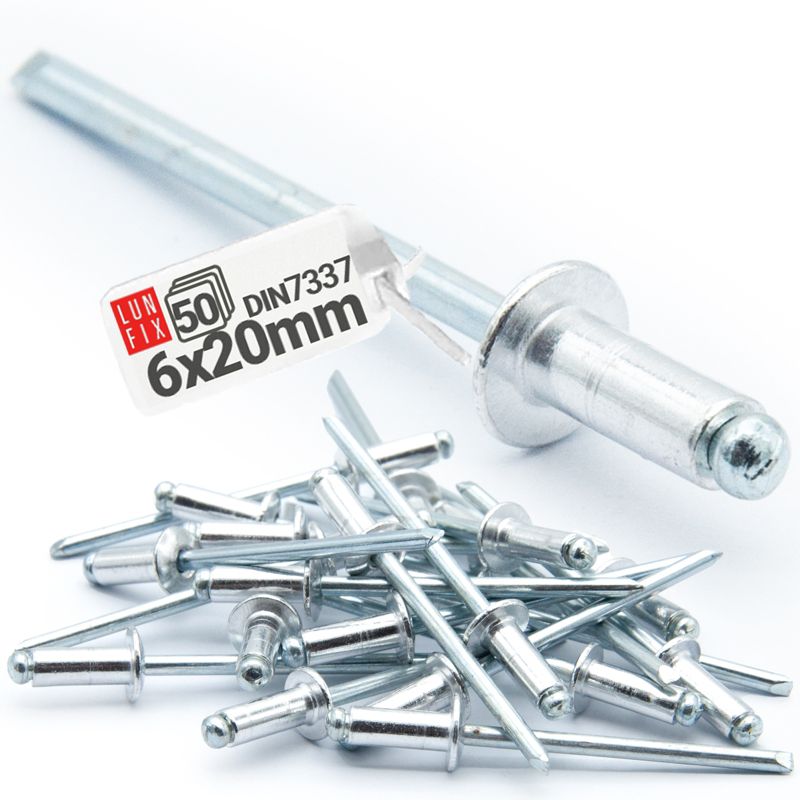 Nity zrywalne Lun Fix aluminiowo-stalowe DIN 7337 6x20 50szt.