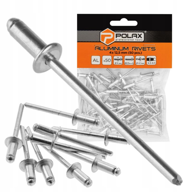 Nity zrywalne Polax aluminiowe 4 12.5 mm 50 szt.