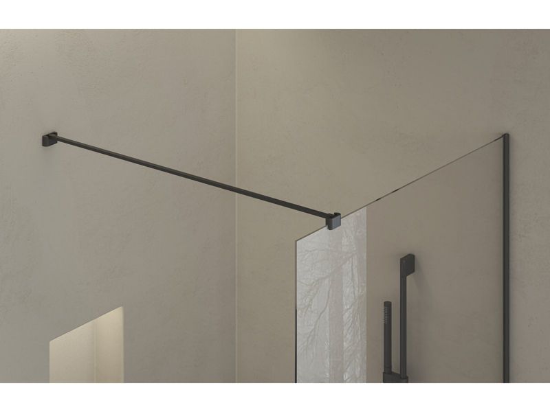 Nowoczesna kabina/ścianka prysznicowa Ravak Walk-In Air Wall 120 czarny szkło transparent 1 szt