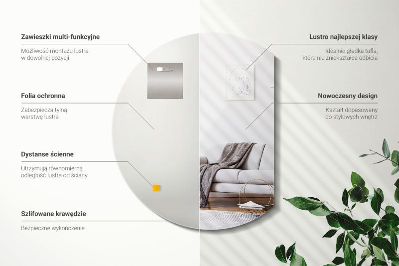 Nowoczesne Lustro nad Umywalkę Wallfluent 84 x 100 cm do Łazienki Makijażu 1 szt.