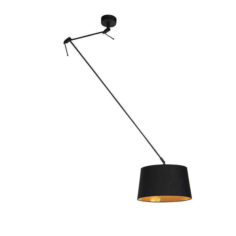 Nowoczesny lampa wisząca Qazqa Blitz 38 czarny i złoty max 60W kompatybilny z żarówką LED E27  1 szt.