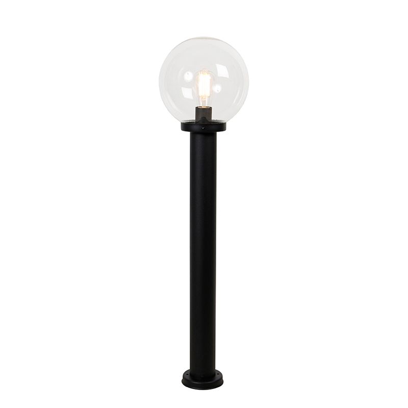Nowoczesny latarnia zewnętrzna do ogród Qazqa Sfera 100 czarny max 40W kompatybilny z żarówką LED E27 IP44 1 szt.
