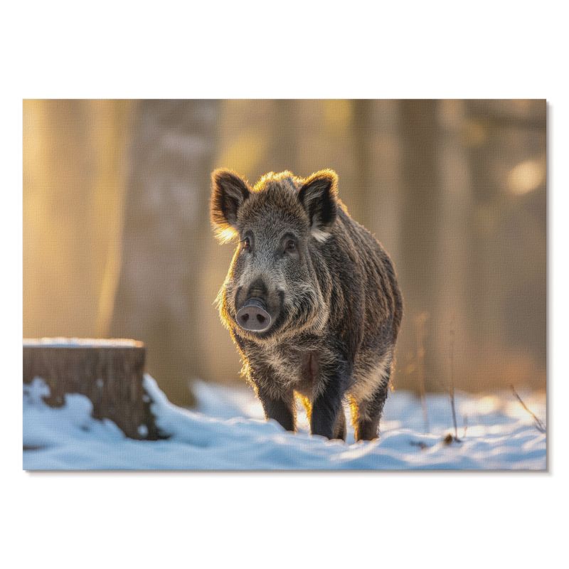 Nowoczesny Plakat na Płótnie Tulup 29,7x21 cm (A4) Zimowy dzik Do salonu, biura, sypialni 1 szt.