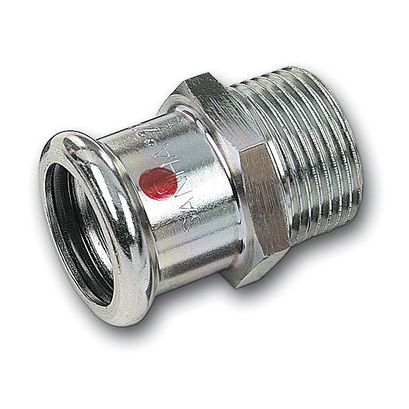Nypel redukcyjny stalowy Sanha gwint zewnętrzny 15 mm x 1/2''