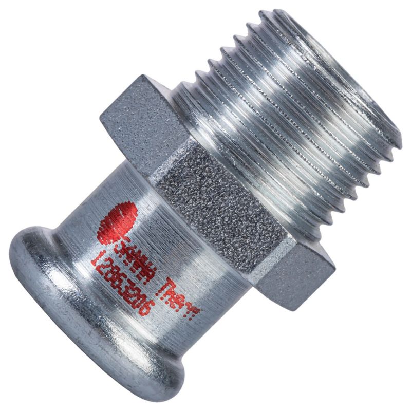Nypel redukcyjny stalowy Sanha gwint zewnętrzny 15 mm x 1/2''