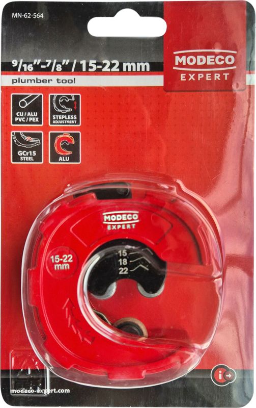 Obcinak do rur Modeco Expert regulowany Cu Alu PVC PEX 15-22 mm 1szt.
