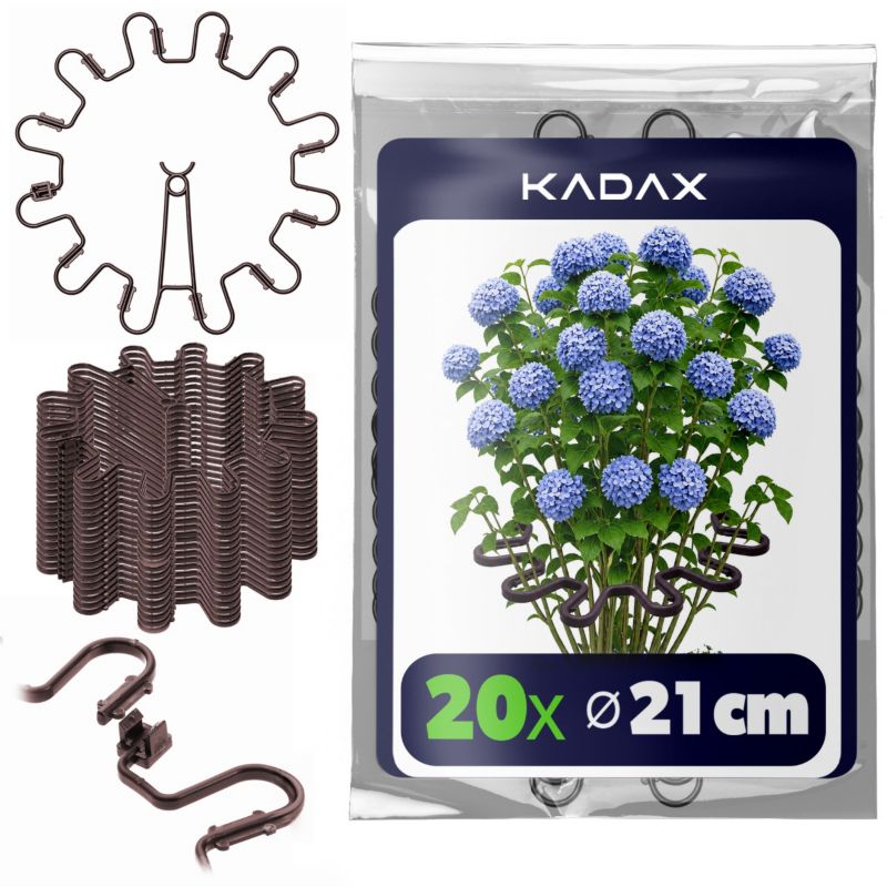 Obejma do roślin KADAX brązowa fi6 komplet 20 szt.