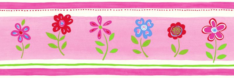 obramowanie tapety ESTAhome kwiaty różowym 500 x 17.6 cm - 1 szt.
