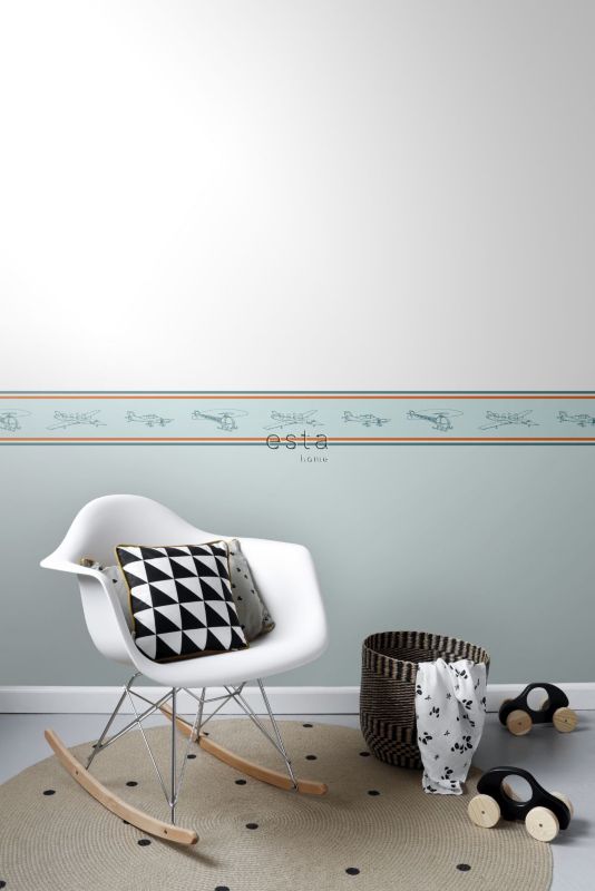 obramowanie tapety ESTAhome samoloty czerwonymIniebieskim 500 x 13.25 cm - 1 szt.