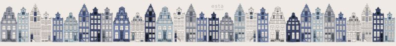 Obramowanie tapety XXL ESTAhome Amsterdamskie domy niebieskim 430 x 50 cm - 1 szt.