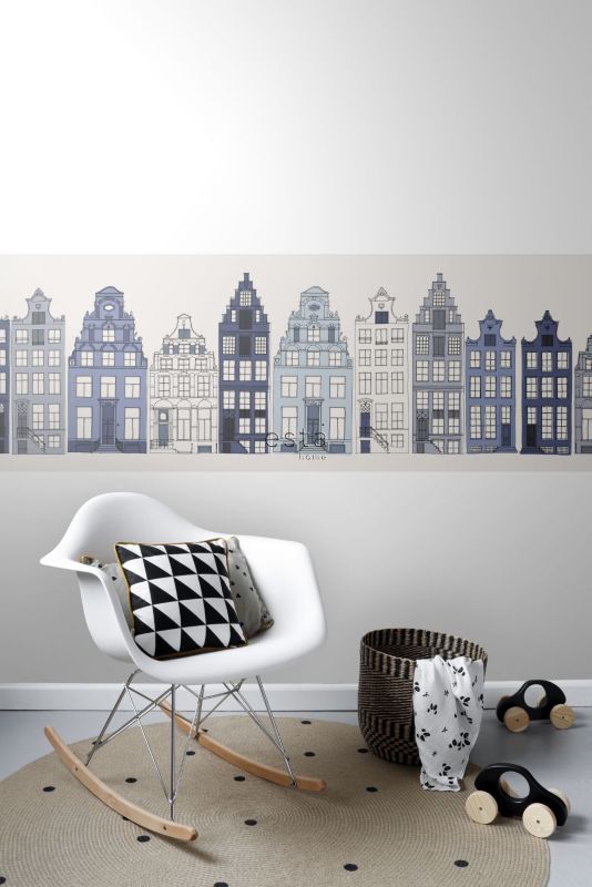 Obramowanie tapety XXL ESTAhome Amsterdamskie domy niebieskim 430 x 50 cm - 1 szt.