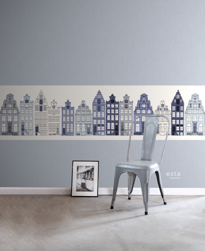 Obramowanie tapety XXL ESTAhome Amsterdamskie domy niebieskim 430 x 50 cm - 1 szt.