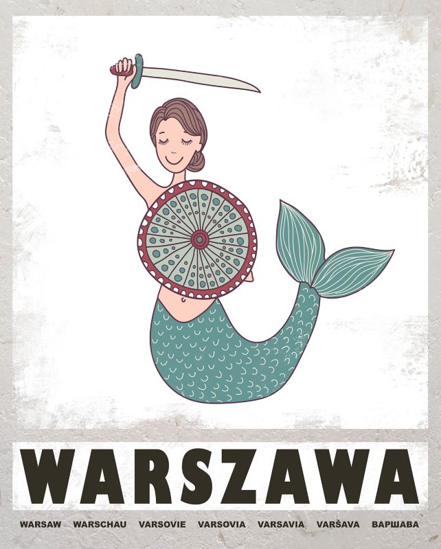 Obraz 40 x 50 cm plakat Warszawa