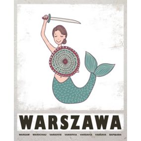 Obraz 40 x 50 cm plakat Warszawa