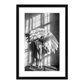 Obraz Anioł czarno-biały 60 x 90 cm