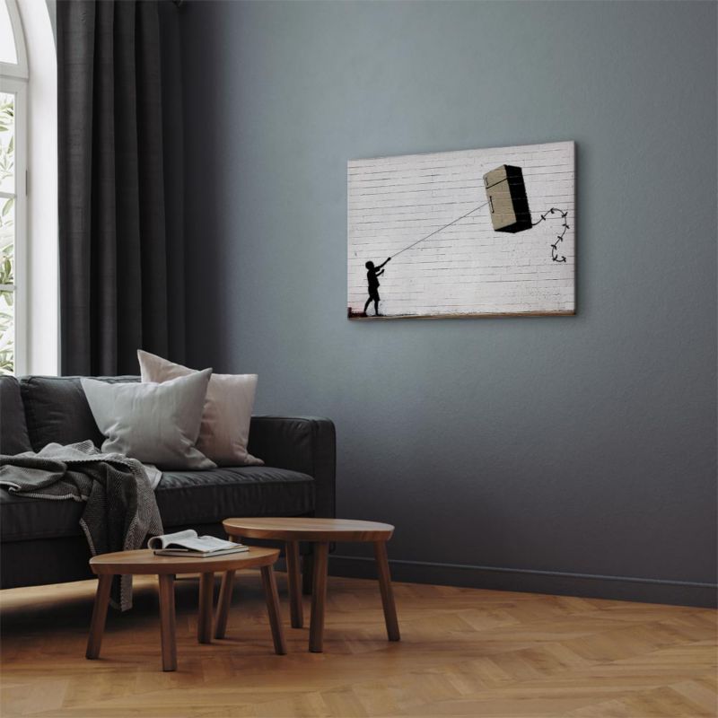 Obraz Artgeist Flying fridge 90 x 60 cm płótno włoskie 1 szt
