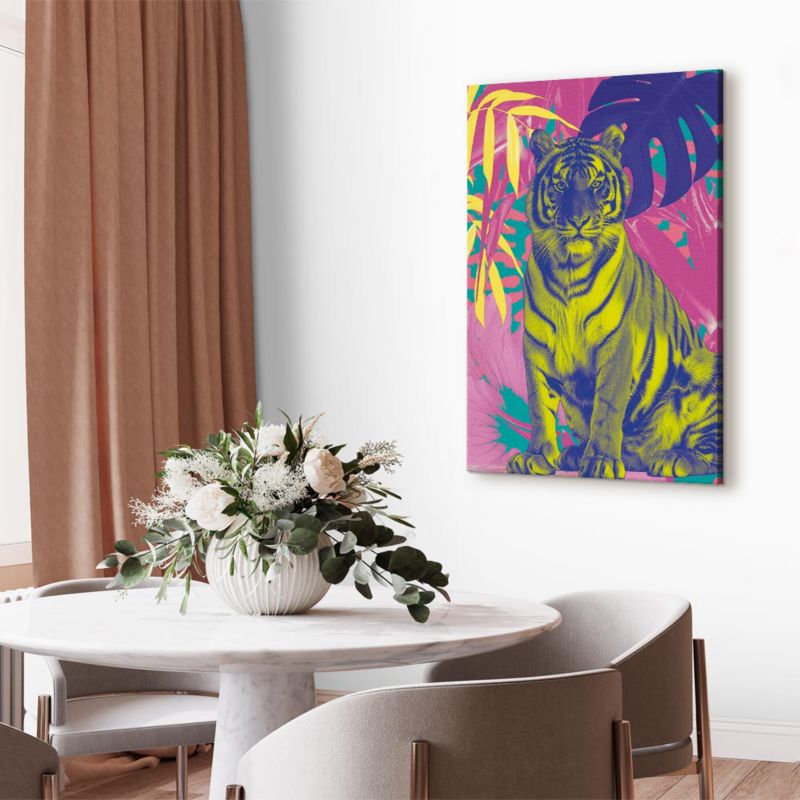 Obraz Artgeist Kolorowy tygrys 80 x 120 cm płótno włoskie 1 szt
