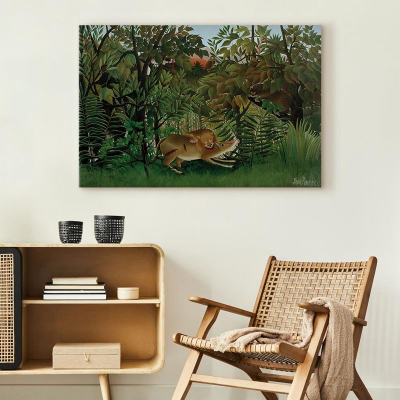 Obraz Artgeist Lew i Antylopa Rousseau 90 x 60 cm płótno włoskie 1 szt