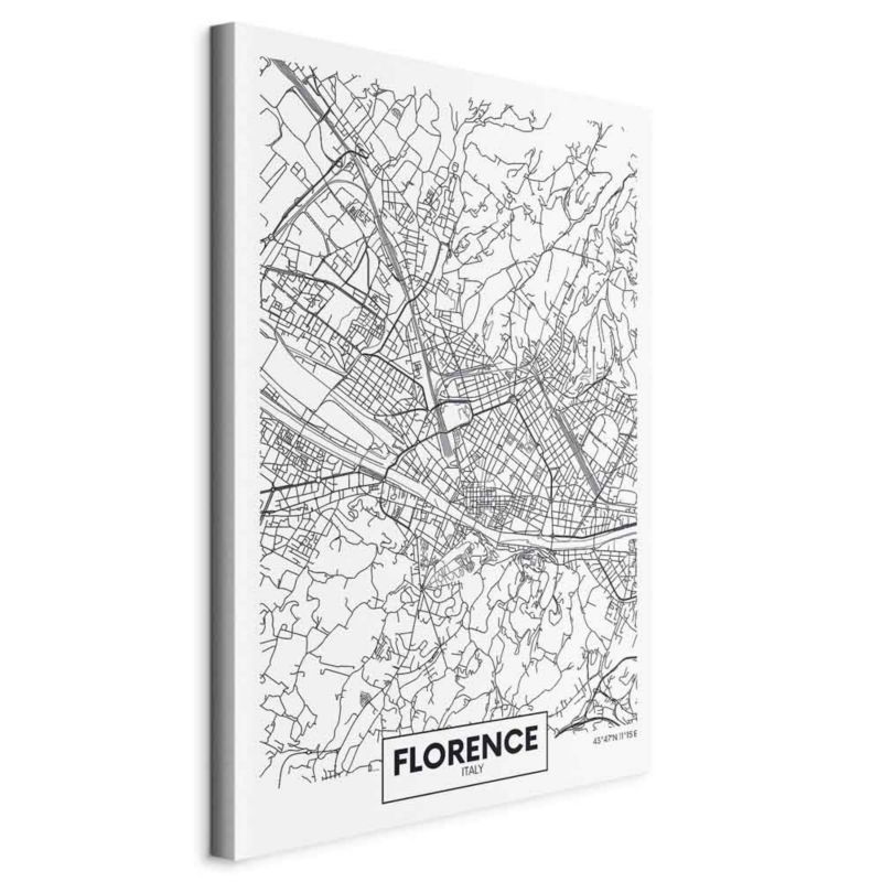Obraz Artgeist Mapa Florencji 40 x 60 cm płótno włoskie 1 szt