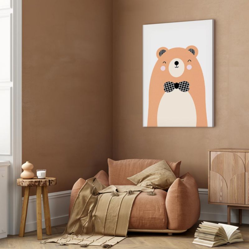 Obraz Artgeist Miś w muszce 40 x 60 cm flizelina 1 szt