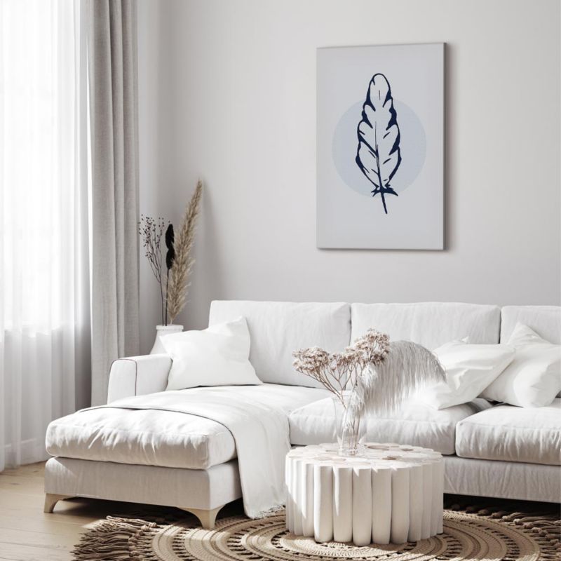 Obraz Artgeist Niebieskie pióro 60 x 90 cm płótno włoskie 1 szt