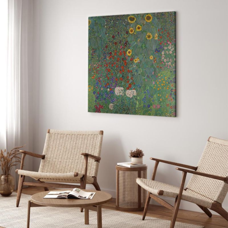 Obraz Artgeist Ogród ze słonecznikami 80 x 80 cm flizelina 1 szt