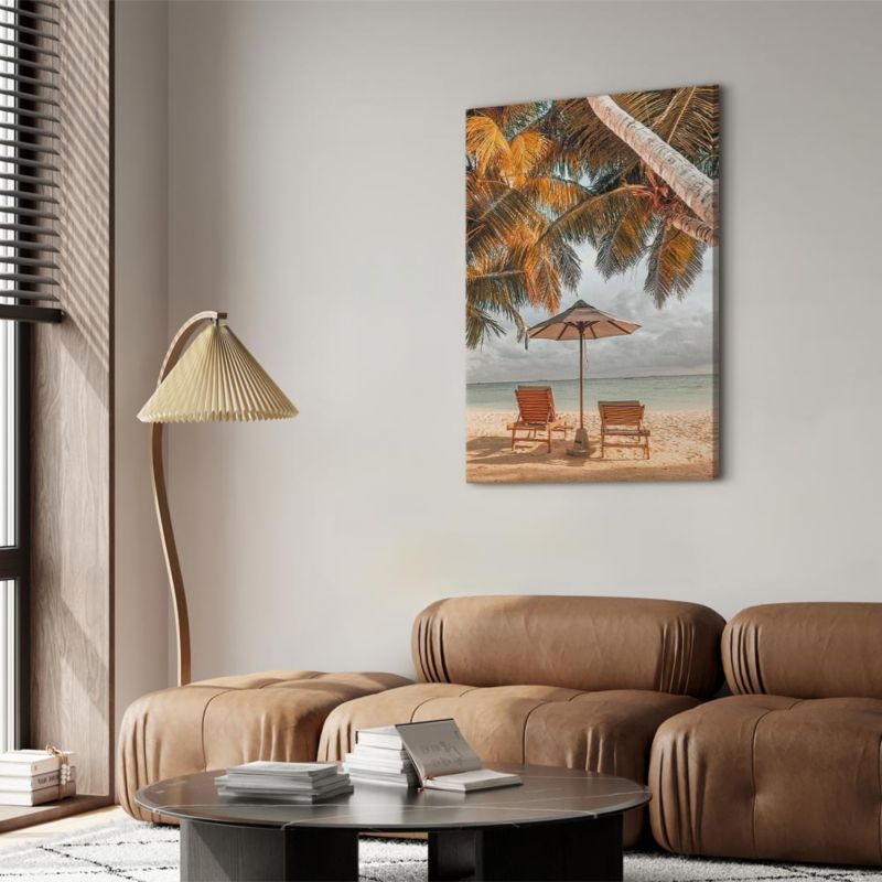 Obraz Artgeist Palmowy parasol 80 x 120 cm flizelina 1 szt