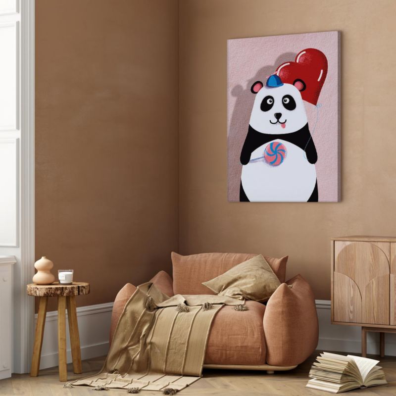 Obraz Artgeist Panda z balonikiem 40 x 60 cm płótno włoskie 1 szt