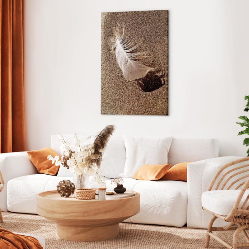 Obraz Artgeist Pióro na piasku 60 x 90 cm płótno włoskie 1 szt