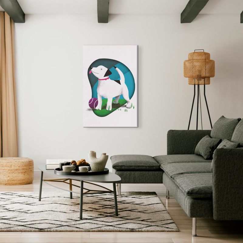 Obraz Artgeist Pies i piłka 20 x 30 cm płótno włoskie 1 szt