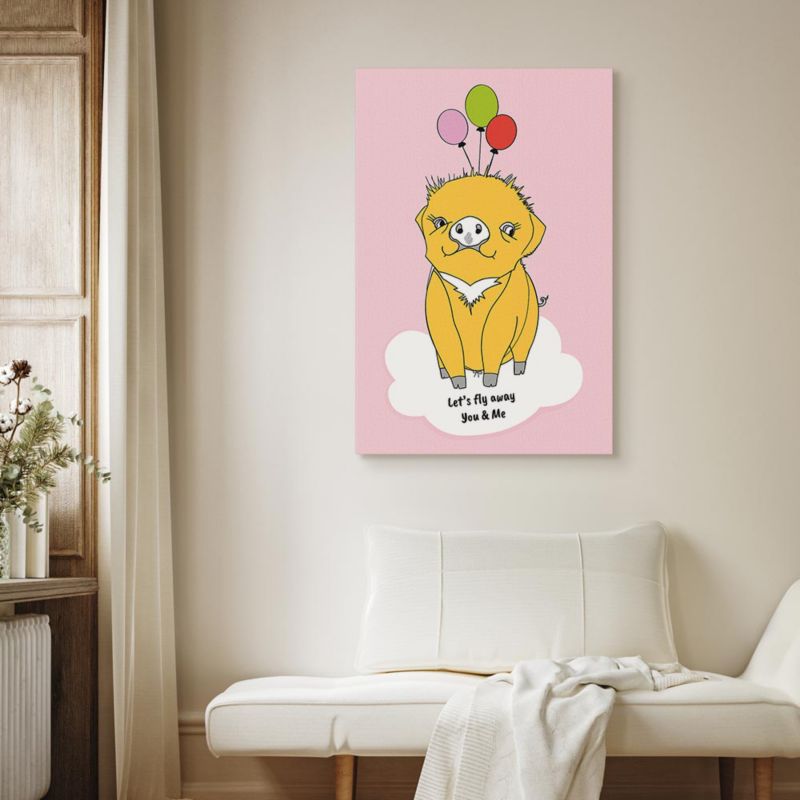 Obraz Artgeist Podniebna świnka 60 x 90 cm płótno włoskie 1 szt