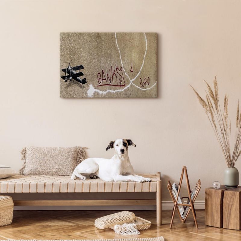 Obraz Artgeist Samolot Banksy 120 x 80 cm płótno włoskie 1 szt