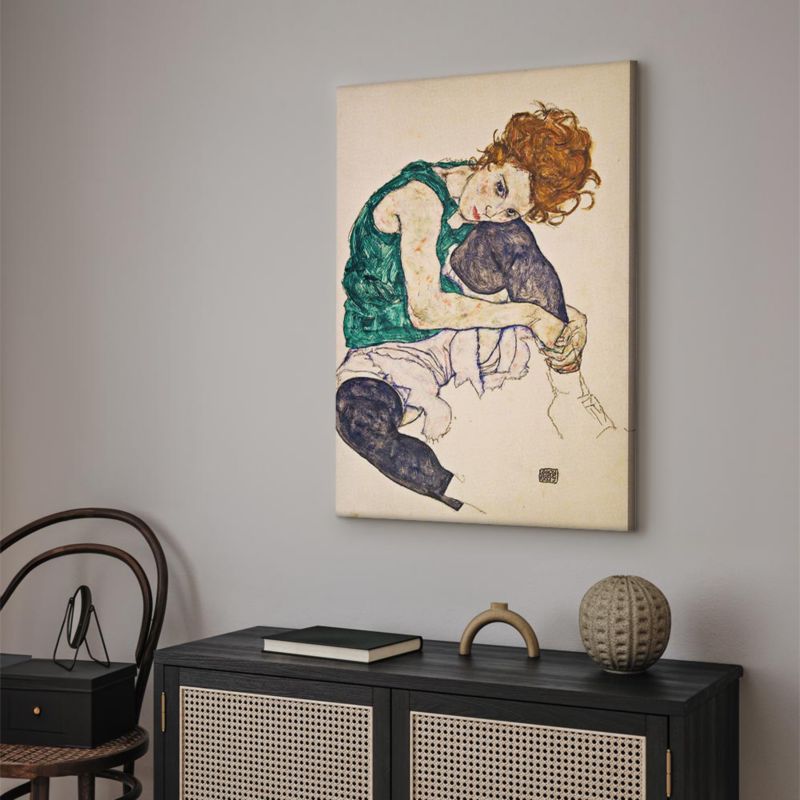 Obraz Artgeist Seated woman 60 x 90 cm płótno włoskie 1 szt