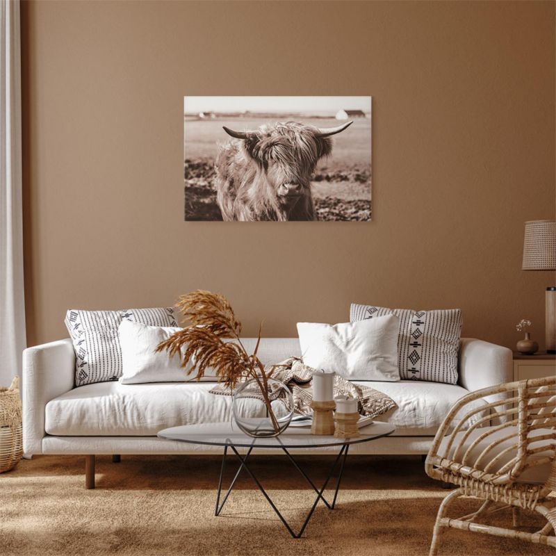 Obraz Artgeist Szkocka krowa 90 x 60 cm płótno włoskie 1 szt